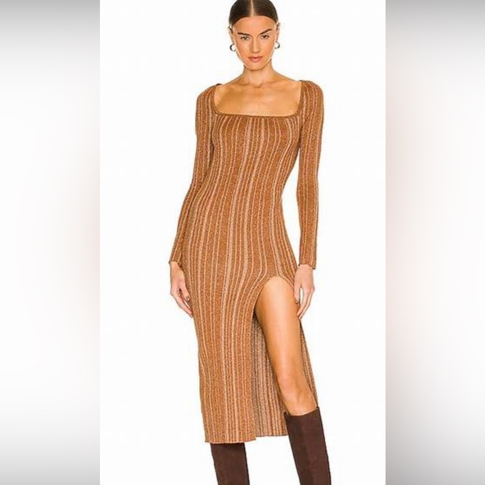 LPA Boone Midi Knit Dress- Bronze. SOLD OUT